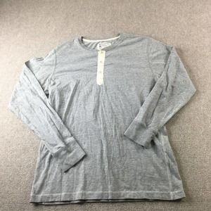 Champion T Shirt Mens Medium Gray Long Sleeve 1/4 Button Pullover Casual #2614